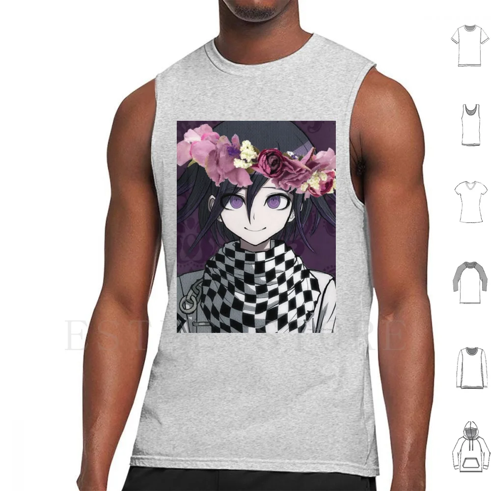 Kokichi Ouma Ultimate Liar Tank Tops Vest Sleeveless Grape Soda Kokichi Ouma Kokichi Ouma Purple Flower Crown Danganronpa V3