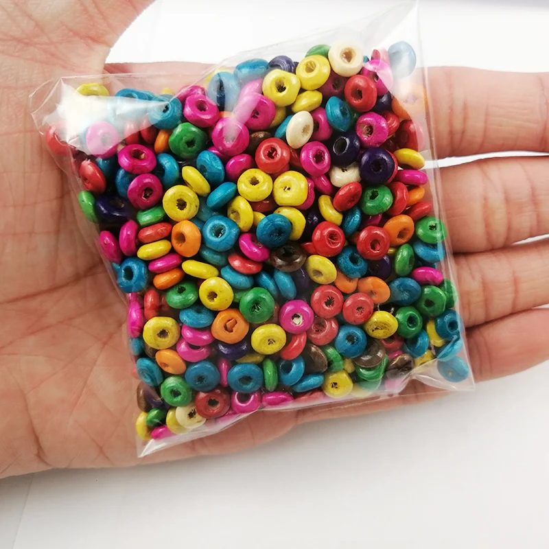 50~500pcs Wooden Flat Round Beads 6*3MM Wood Fashion Loose Spacer Beads for Jewelry Making Handmade Bracelet DIY Accessories