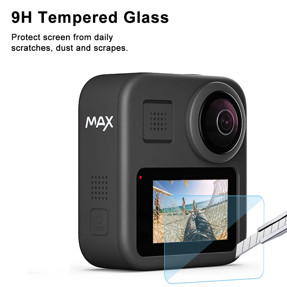 Funda de silicona para GoPro MAX 360 Protector de pantalla de vidrio templado tapa protectora de lente cubierta de carcasa para accesorios Go Pro Max