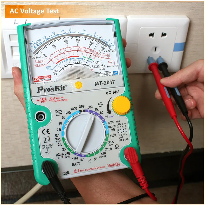 Pro'sKit-MT-2017 Pointer Type Anti-Error Test, Three Electric Pen Safety Standard, Protective Function, Analog Multimeter