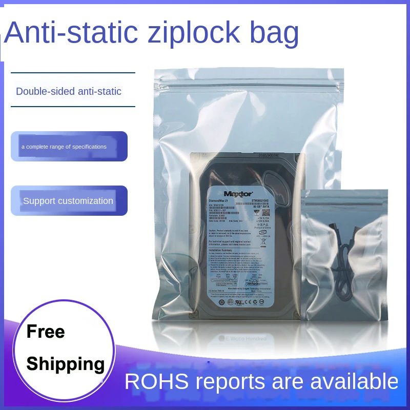 Anti-Static Shielding Bags Zip Lock Bag Waterproof Self Seal Antistatic Storage Packaging Bag Shielding Bag