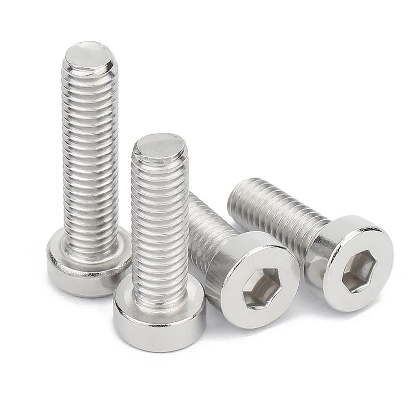 M2 M2.5 M3 M4 M5 M6 M8 M10 M12 DIN7984 304 Stainless Steel Hex Hexagon Socket Thin Low Short Profile Head Allen Cap Screw Bolt
