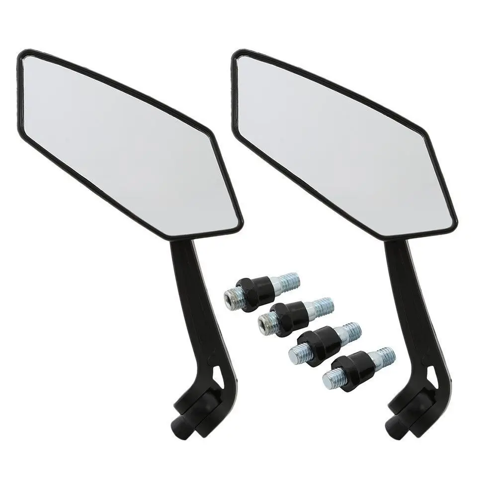 2pcs Practical Black Aluminum Motorcycle Side Rear View Mirror for Moped Scooter