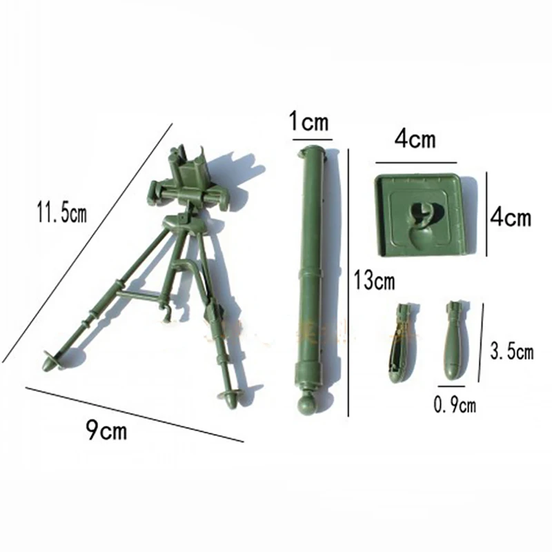 Grüne antike Action figur Modell 1/6 Kinder Spielzeug Mörtel Militär Kampfs oldat Mörser 1/6 Modelo de Arma Mörser Pistole Milita