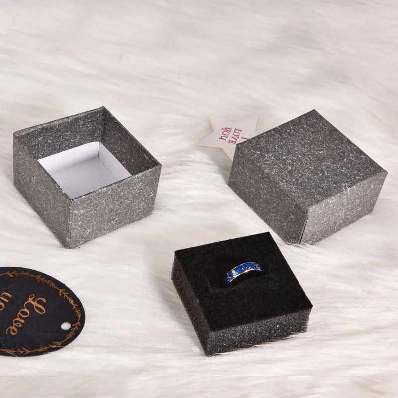 10Pcs Grey Paper Jewelry Packaging Box Case Storage  Mutli Size Paper Gift Boxes Neckalce Earrings Ring Package For Party