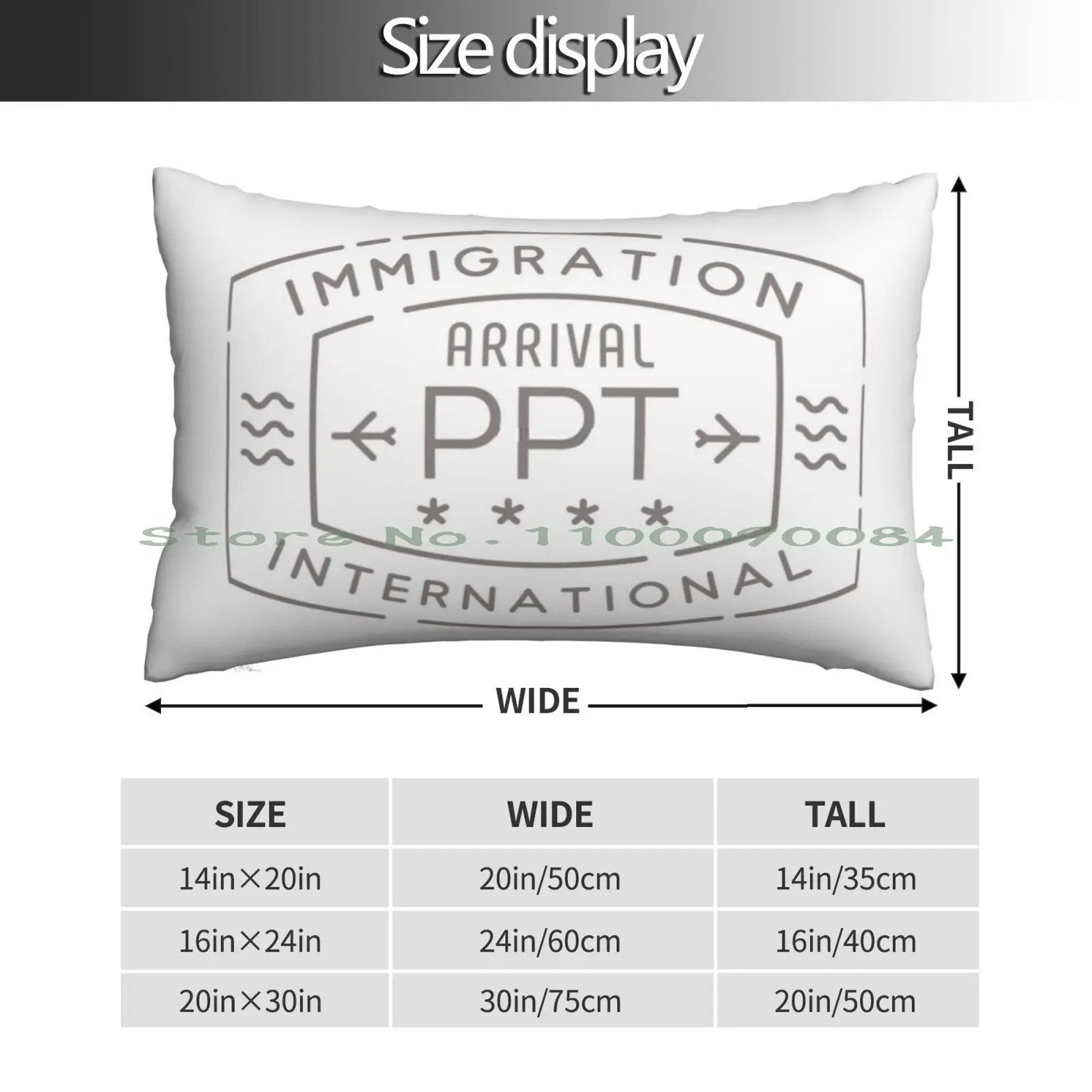 Ppt Papeete French Polynesian Islands Tahiti Immigration International Arrival Passport Stamp Pillow Case 20x30 50*75 Sofa