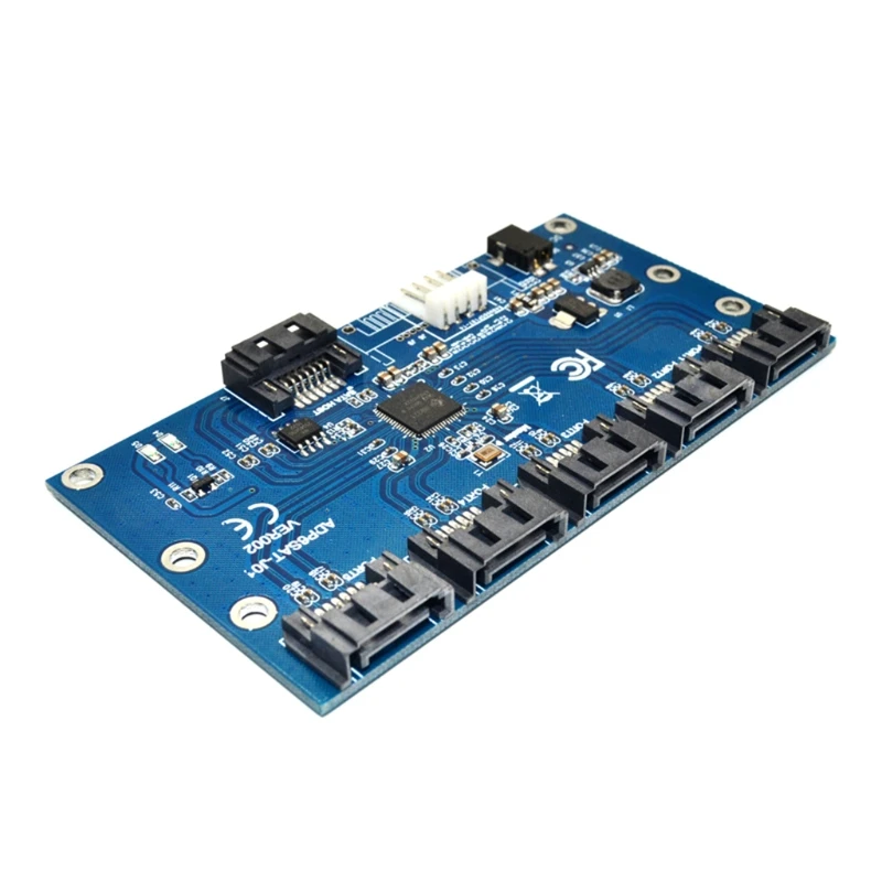 Mining 1 To 5 Port SATA PCI-E Adapter SATA Card 6 Ports SATA3.0 6Gbps Expansion Card PCIe SATA Controller Multi-Riser