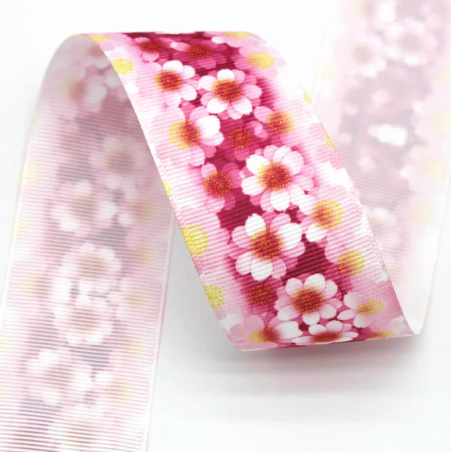 10 Yards 38MM large flower ribbon DIY handmade materials headwear bow technology Grosgrain ribbons