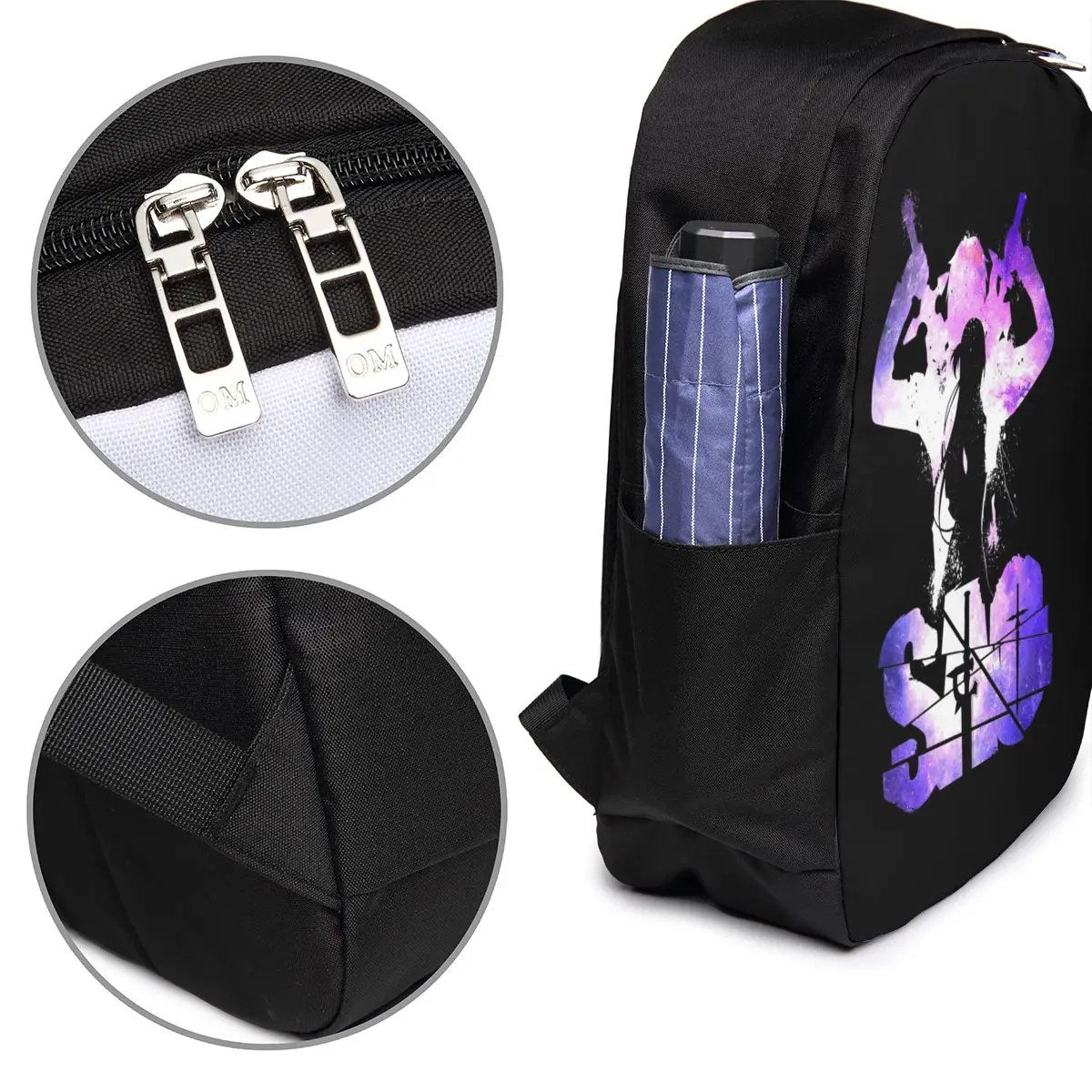 Imagem -03 - Sao Kirito Mochila Sao Kirito Mochilas Masculinas-feminino Bolsa Multifuncional Impressão Bolsas de Rua de Alta Qualidade