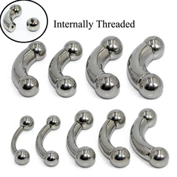 1Pc Big Size Stainless Steel Straight Barbell Rings Curved Banana Penis Tragus Ear Piercing PA Nipple Bar Body Piercing Jewelry