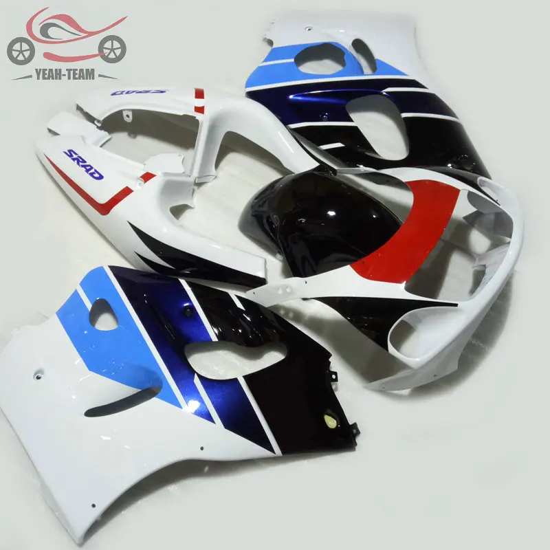 Juego de carenados para motocicleta, carrocería China ABS, color blanco, azul, para Suzuki 1996, 1997, 1998, 2000, GSXR750, SRAD, GSXR, 600, 750,