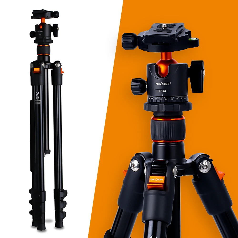 K&F Concept 64.17 inch Camera Tripod for DSLR Camera Portable Compact Aluminum with 360 Degree Ball Head Quick Release