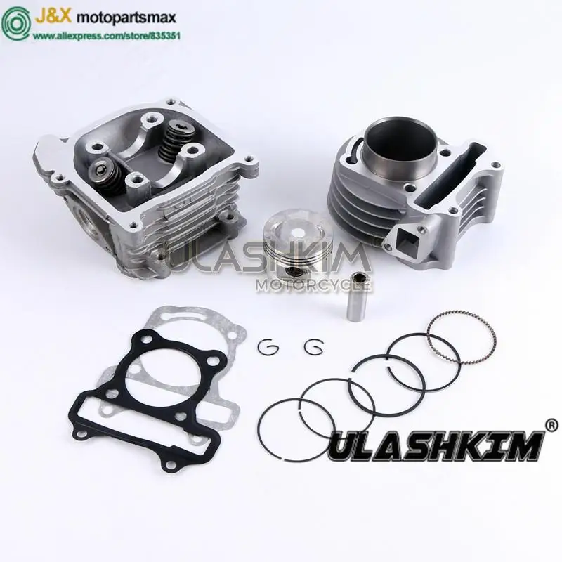 GY6 50 80 100cc 137QMA QMB139 4T CYLINDER KIT Head A9 Camshaft Rollers carburetor Rings 64mm valve Arms Assemly