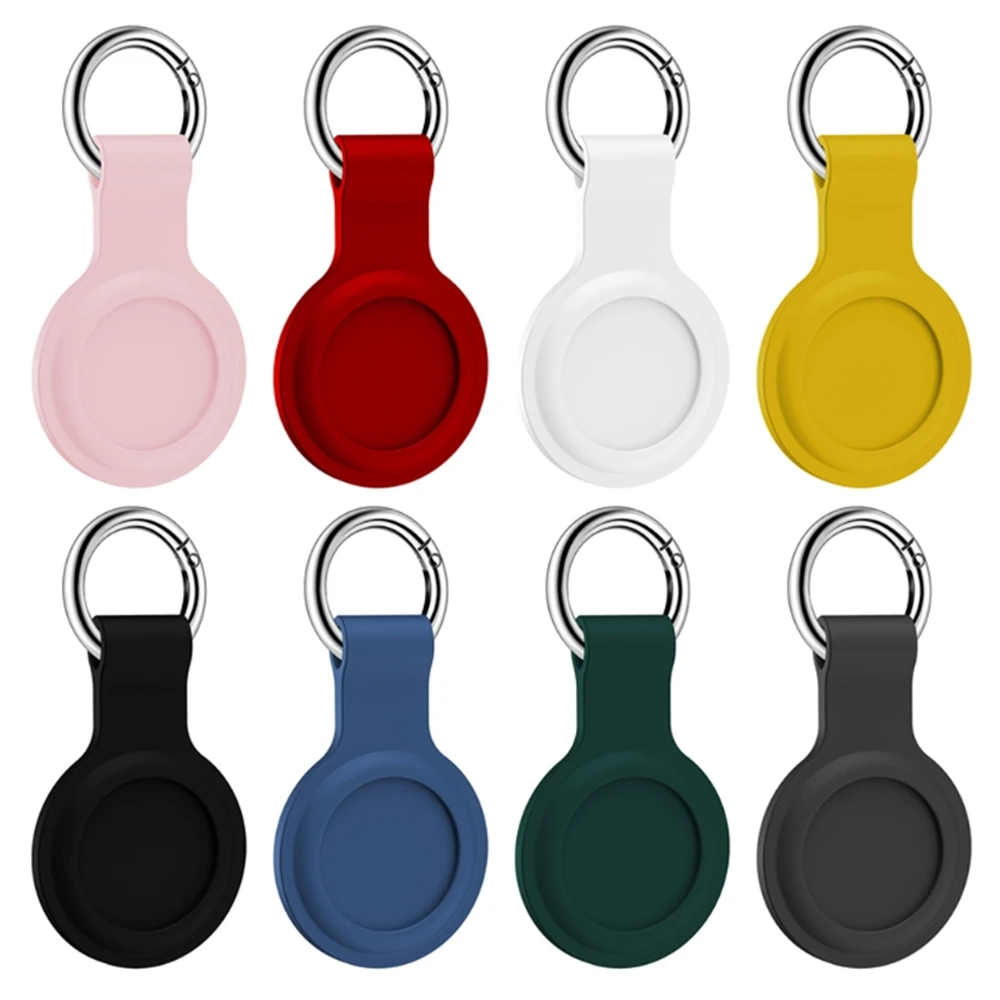 

Silicone Case For Airtags Air Tag Skin Location Tracker Protector Shell Protective Cover Buckle Keychain