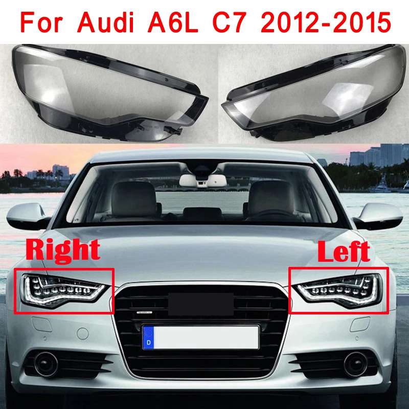 For Audi A6 C7 2012-2015 Car Front Headlight Lens Cover Auto Transparent Lampshade Lampshade  Lampcover Head Lamp Light Shell