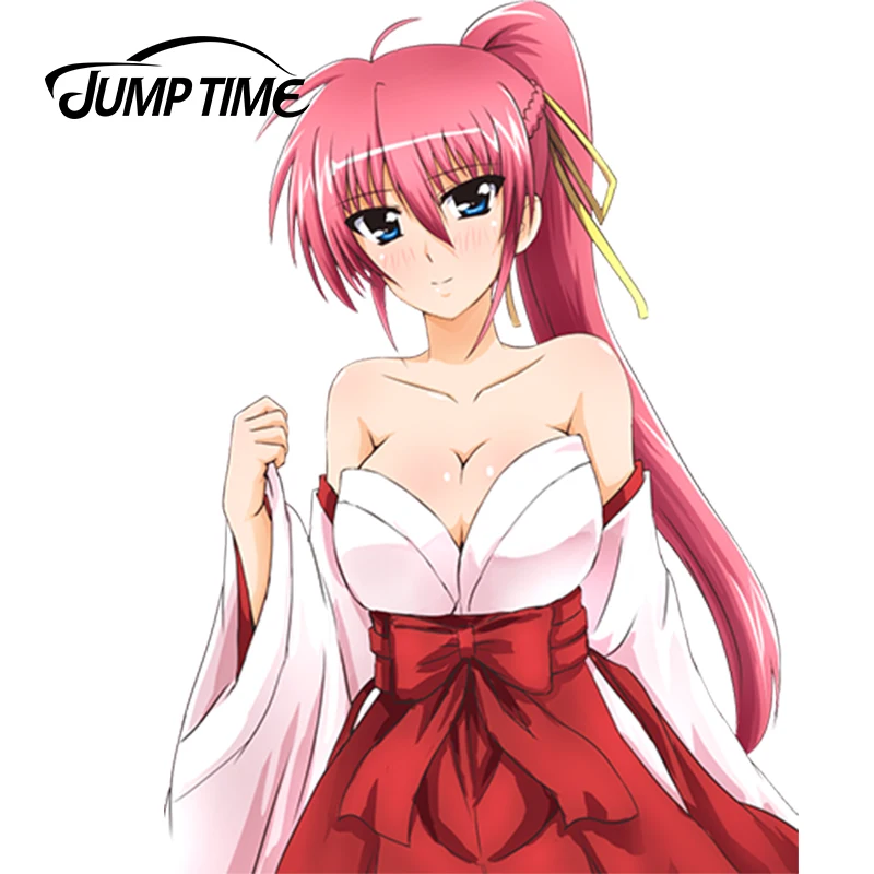 JumpTime 13cm x 9.4cm Car Stickers Hot Girl Signum Anime Mahou Shoujo Lyrical Nanoha Window Decals Rear Windshield Car Styling