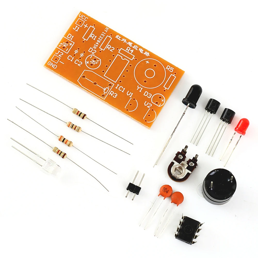 DIY Electronic Kit Infrared Sensor Alarm Circuit DIY Soldering Project Practice Training Production Parts For Leaning Electronic