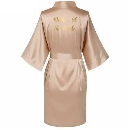 2019 Summer Women Silk Satin Robes Letter Wedding Bath Robe Bridesmaid Maid of Honor Bride Dressing Gown Clothes Skirt 01