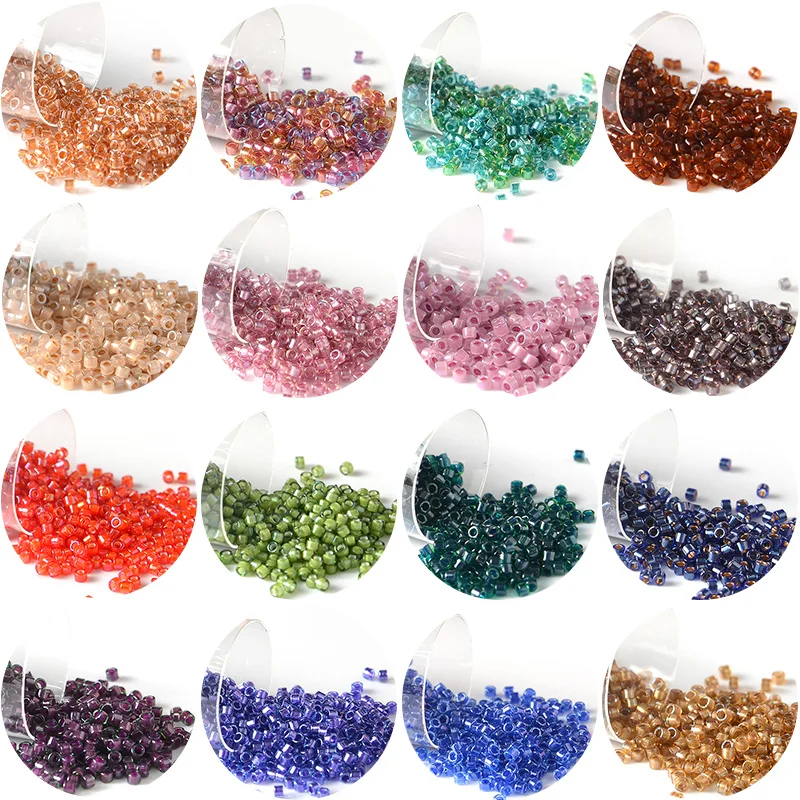 1,6 mm Miyuki Delica Glas japanische Perlen farbig gefüttert 10 g Kristall Rocailles für Schmuckherstellung Armband Diy – Detail 1