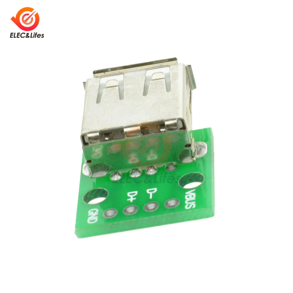 5Pcs/lot Micro Mini USB A Male USB 2.0 A Female USB B Connector Interface to 2.54mm DIP PCB Converter Adapter Breakout Board