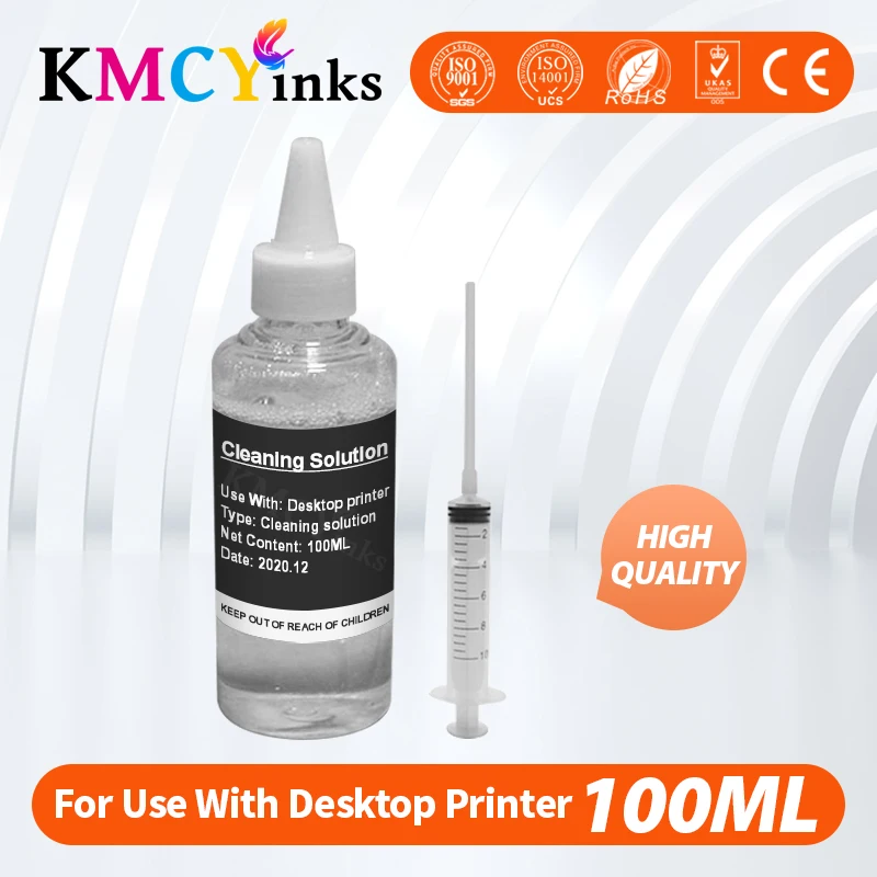 

KMCYinks Printerhead Printhead Cleaning Fluid 100ml Wash Liquid for Epson for Canon for Brother for hp Printer Head Dye Ink