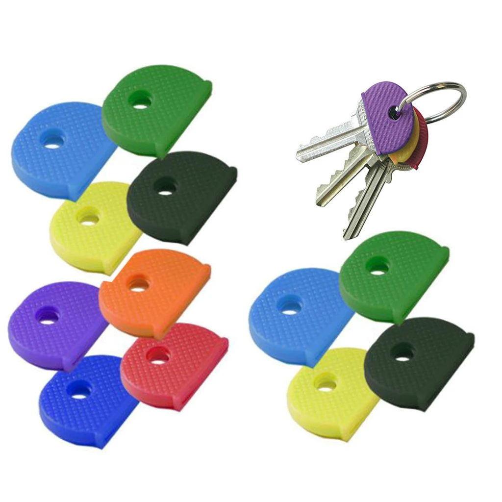 

24 pcs Key Chains Assorted Color Key Top Cap Cover Topper Keyring ID Marker Tags Key Top Head Covers