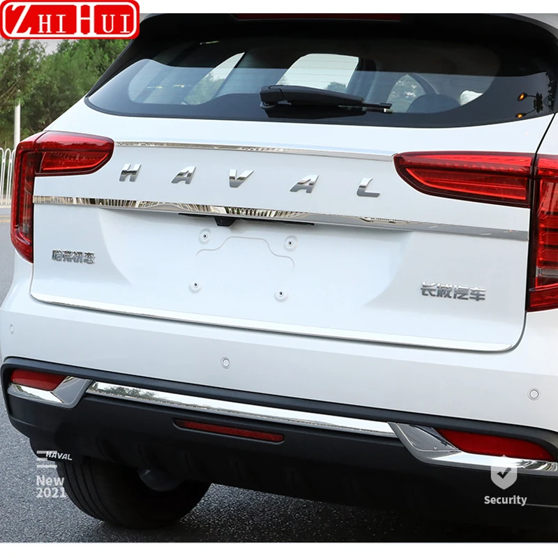 Stainless Steel Rear Door Trim Car Rear Door Trunk Chrome Trim Tailgate Strips Stickers For Haval Jolion 2022 2021 Accessories