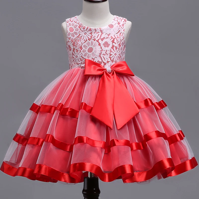 Baby Girls Dress Christmas Vestidos Costumes Princess Girl\'s Lace Flower Dresses Ball Gown Pageant Party Dress Children Clothing