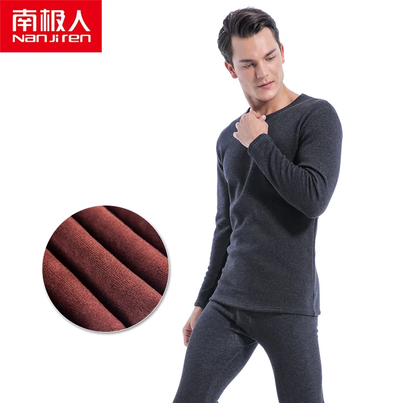 NANJIREN Men Brand Thermal Underwear Sets Men Warm Casual Underwear Hight Stretch  Long Johns Set  Thermal Pajamas For Old Men images - 6