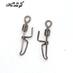 HXY 30PCS SIZE6# Sea Fishing Rigs Cascade Clip Down Rolling Swivels With Bait Clip Fishing Swivels Connector