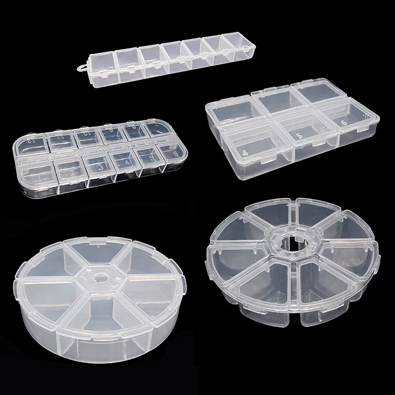 Caja de medicina para pastillas de plástico, organizador de almacenamiento, contenedor, portátil, impermeable, embalaje de medicina pequeña, 6/8/10 rejillas, 1 ud.