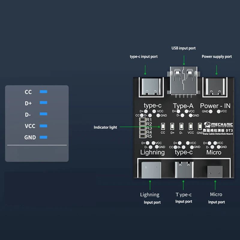 Data Cable On-Off Detection Board USB Type-c Micro Line for lighting date cable Switching Test Board Data transmission detection