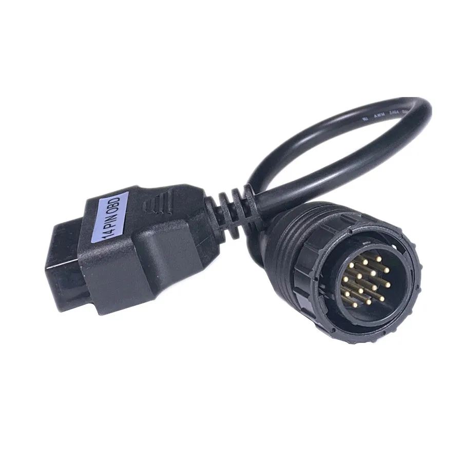 14pin Full Pin Cable To OBD2 16pin Cable OBDII Connector OBD 2 Adapter Car Diagnostic Tool 14 Pin