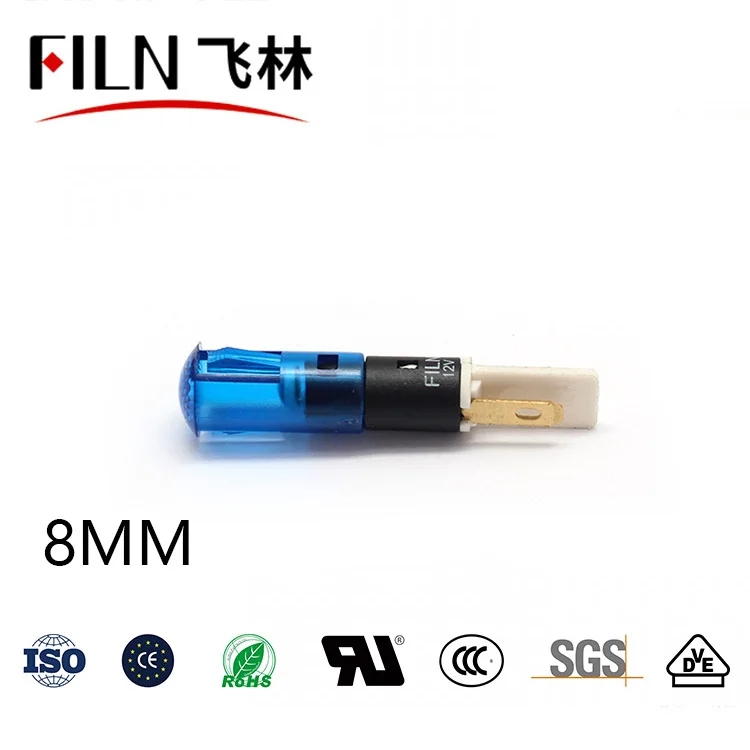 信号灯,プラスチック,高品質,8mm,赤,緑,青,黄,白のledインジケーター,12v,24v,36v,パイロットランプ