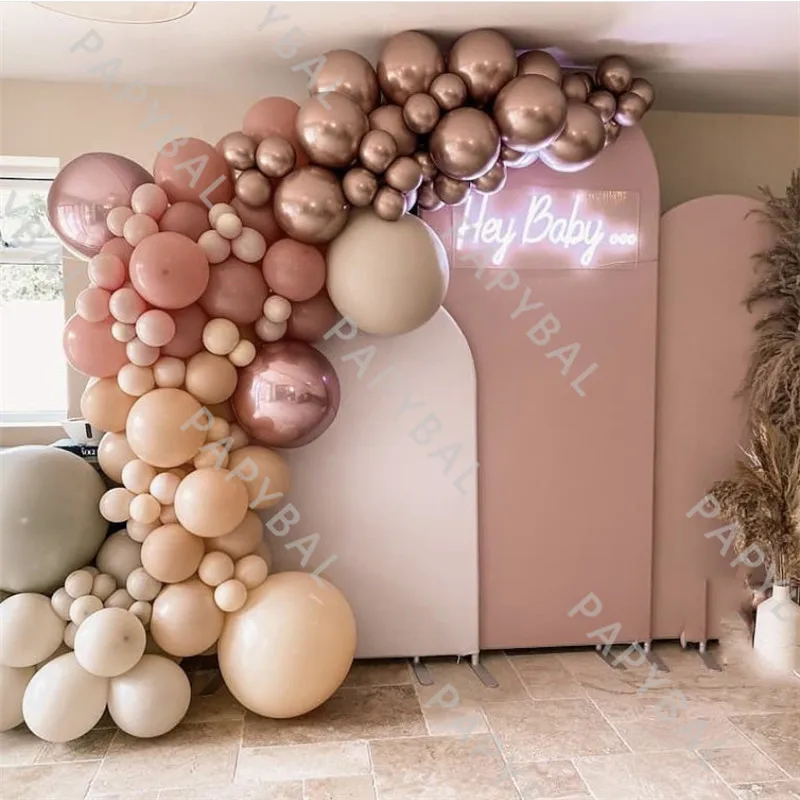 

120Pcs Rose Gold Latex Balloon Set Retro Pink Arch Garland Balloon Kit For Wedding Birthday Party Decoration Baby Shower Decor