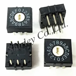 100% new DIP RH3AF-16R-V-B rotary switch 16 gear position dial rotation 0-F code switch 3:3