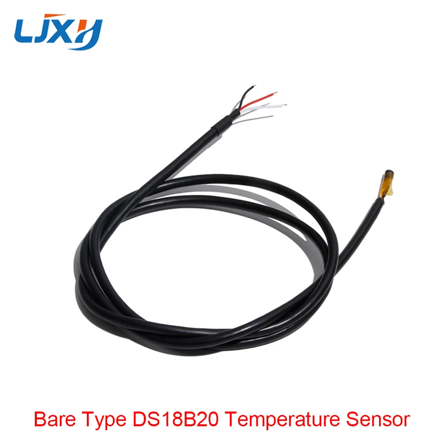 LJXH Bare Type DS18B20 Temperature Sensor 3*0.3mm Signal Cable Three-core Wires Customizable 0.5m/1m/1.5m/2m Length