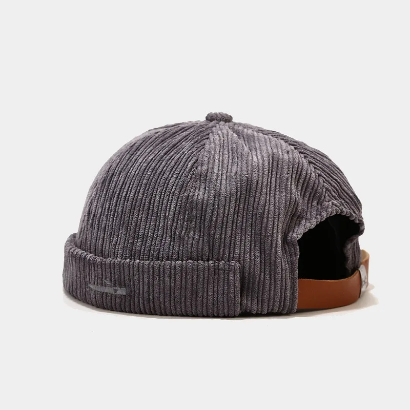 Vintage Beanie Hats Men Women Spring Autumn Landlord Cap Streetwear Hip Hop Brimless Hat Corduroy Docker Cap Wholesale