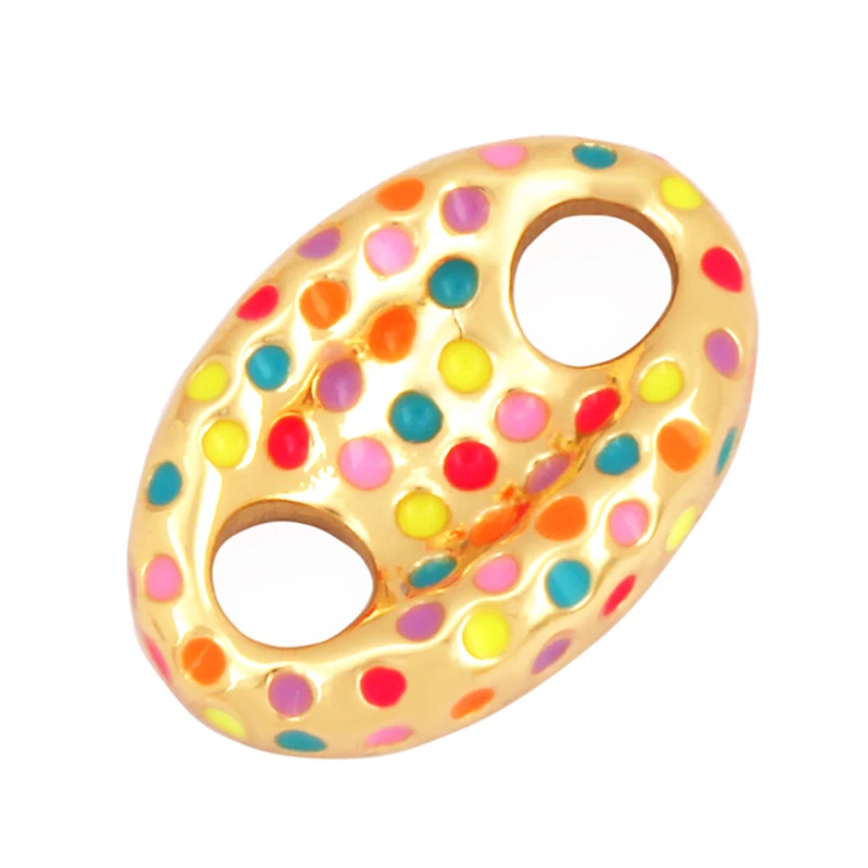 Soda Cap Two Holes Charm Pendant Colourful Attachment , Gold Plated Colour , Fashion Trendy Handmade Jewelry Findings K54