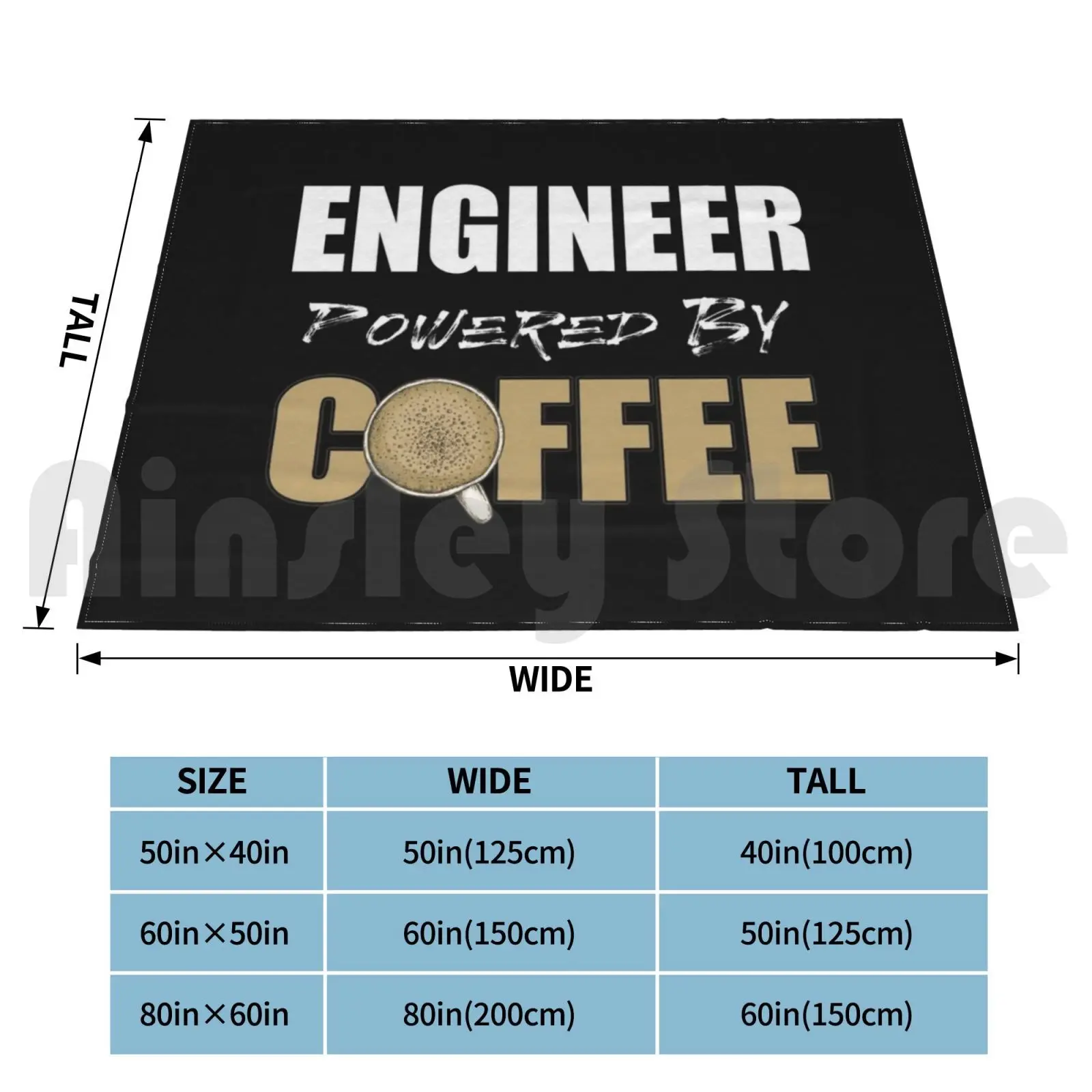 Engineer Powered By Coffee Blanket For Sofa Bed Travel Gifts For Electrical Engineers Funny Gifts For Engineers