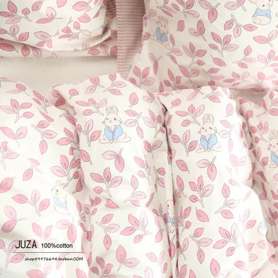 235x50cm Princess Style Rabbit Pure Cotton Cotton Cartoon Fabric, Making Duvet Cover Wide Bed Sheet Set Single Piece Cloth