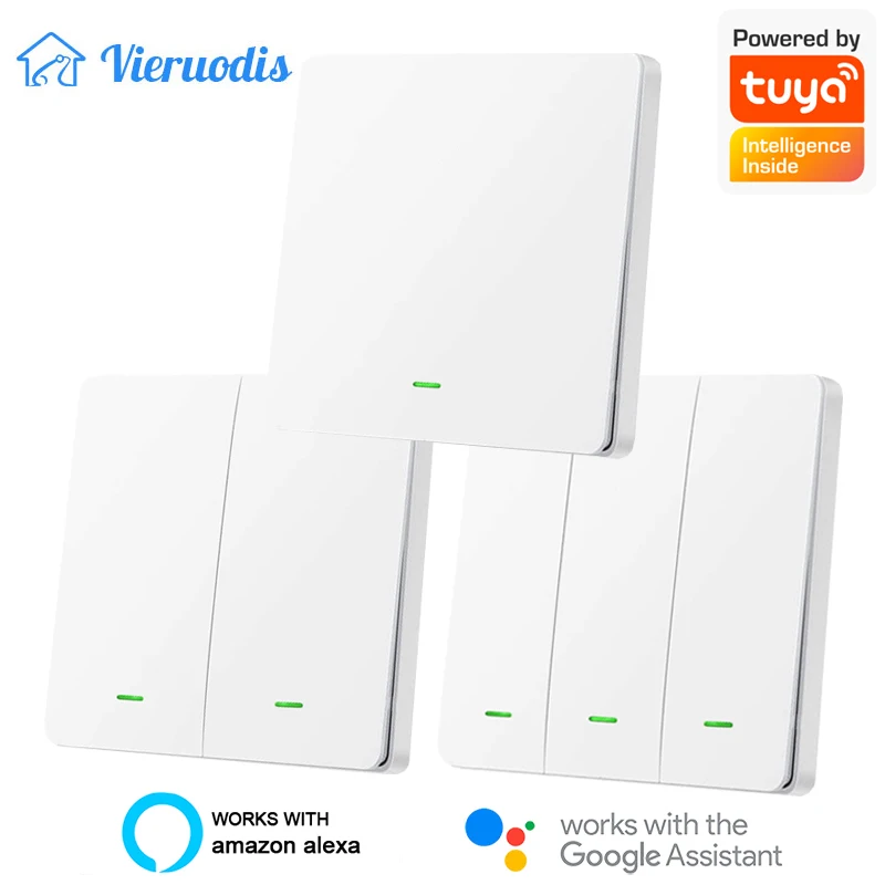 Tuya Smart Life WiFi  Switch Plush Button Switch AC 100-240V 2400W Automation Voice Control Works With Alexa Google Home