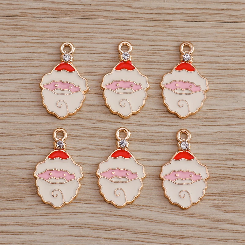 10 stücke Mix Emaille Weihnachten Charms für Schmuck Machen Santa Claus Baum Handschuhe Charms Anhänger für DIY Halsketten Ohrringe Geschenke – Detail 32
