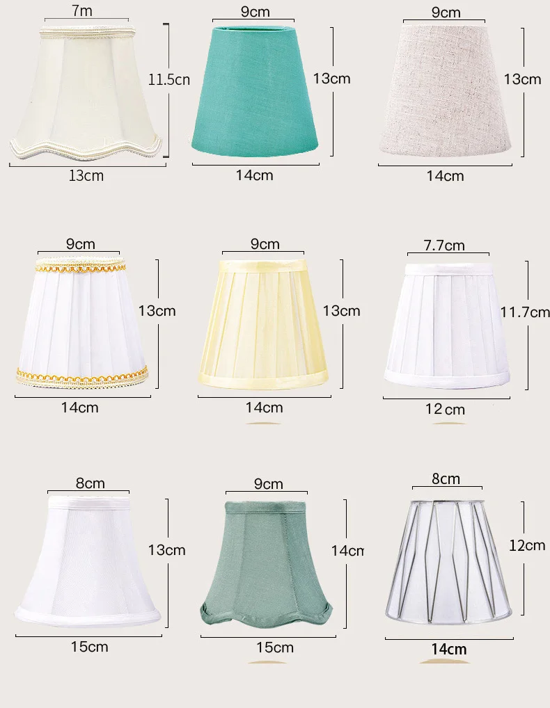 Commonly Used Fabric Lamp Shade Chandelier, Mini Lampshade for Table, Wall Lamp Living Room Bedroom Clip On