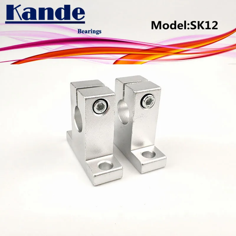 Kande Bearings 4pcs SK12 12mm  linear shaft support for 3D printers sliding  SK12  12mm