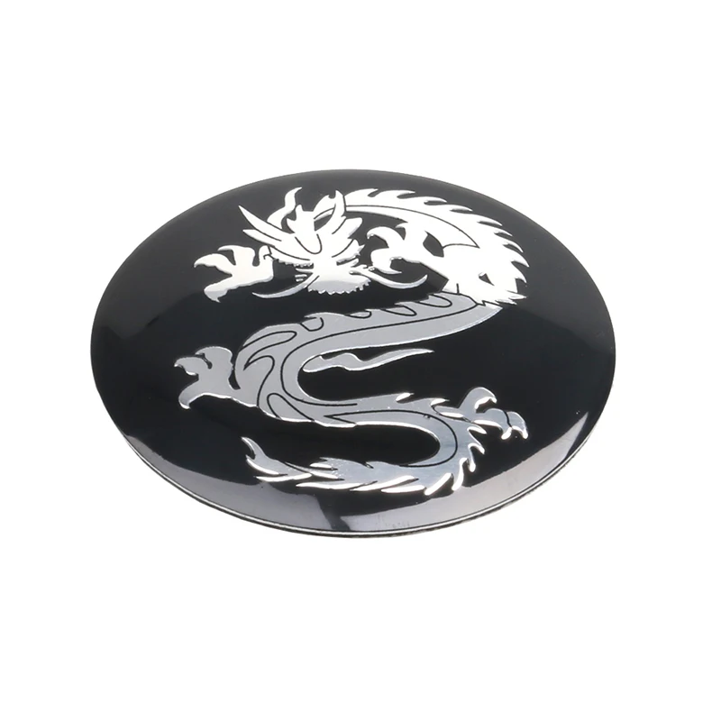 4pcs Aluminum 56mm Dragon Logo Car Wheel Center Hub Cap Rim Cover Badge Sticker For VW Audi BMW Nissan Honda Skoda Chevrolet KIA