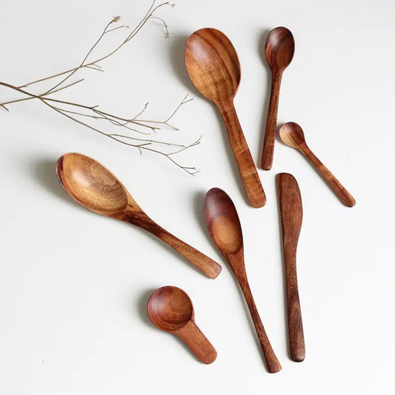 1pcs Teak Natural Wood Spoon Colander Spoon Special Nano Soup Sskimmer Ccooking Spoon Wooden Kitchen Tableware Tool