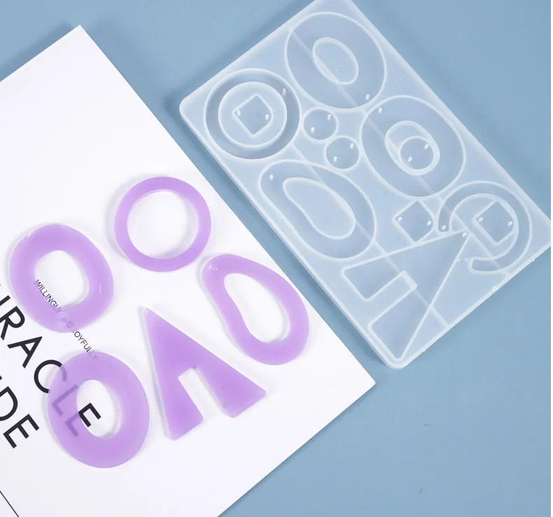 

Geometric Crystal Epoxy Mold Resin Dangle Earring Pendant Mold Casting Silicone Molds Decoration Craft Jewelry Making Tool