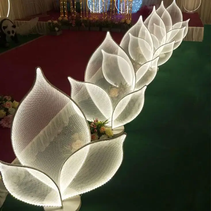 Imagem -05 - Adereços Luminosos para Casamento Guia de Estrada Lótus Palco em t Área de Boas Vindas Lâmpada Led Decorativa Criativo Decoração de Casamento