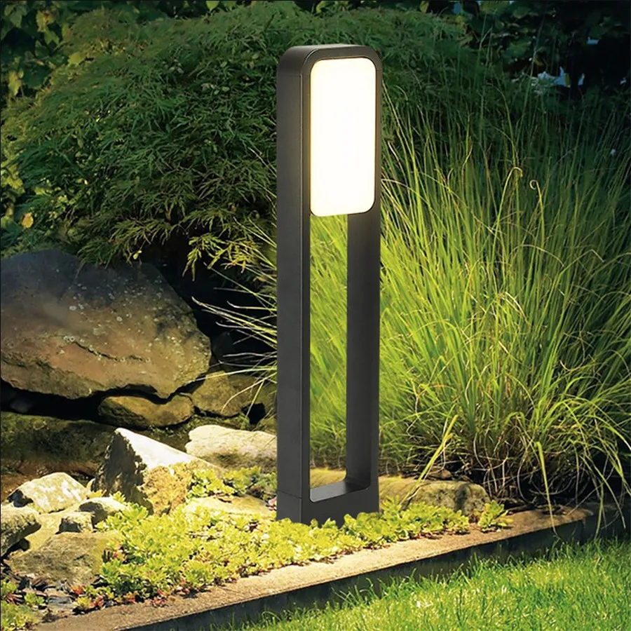 20W Outdoor Stand Pole Column LED Lawn Light Aluminum Garden Lawn Bollards Light Waterproof Courtyard Park Landscape Light